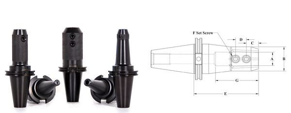 CAT 50 Coolant Through V-Flange End Mill Tool Holders